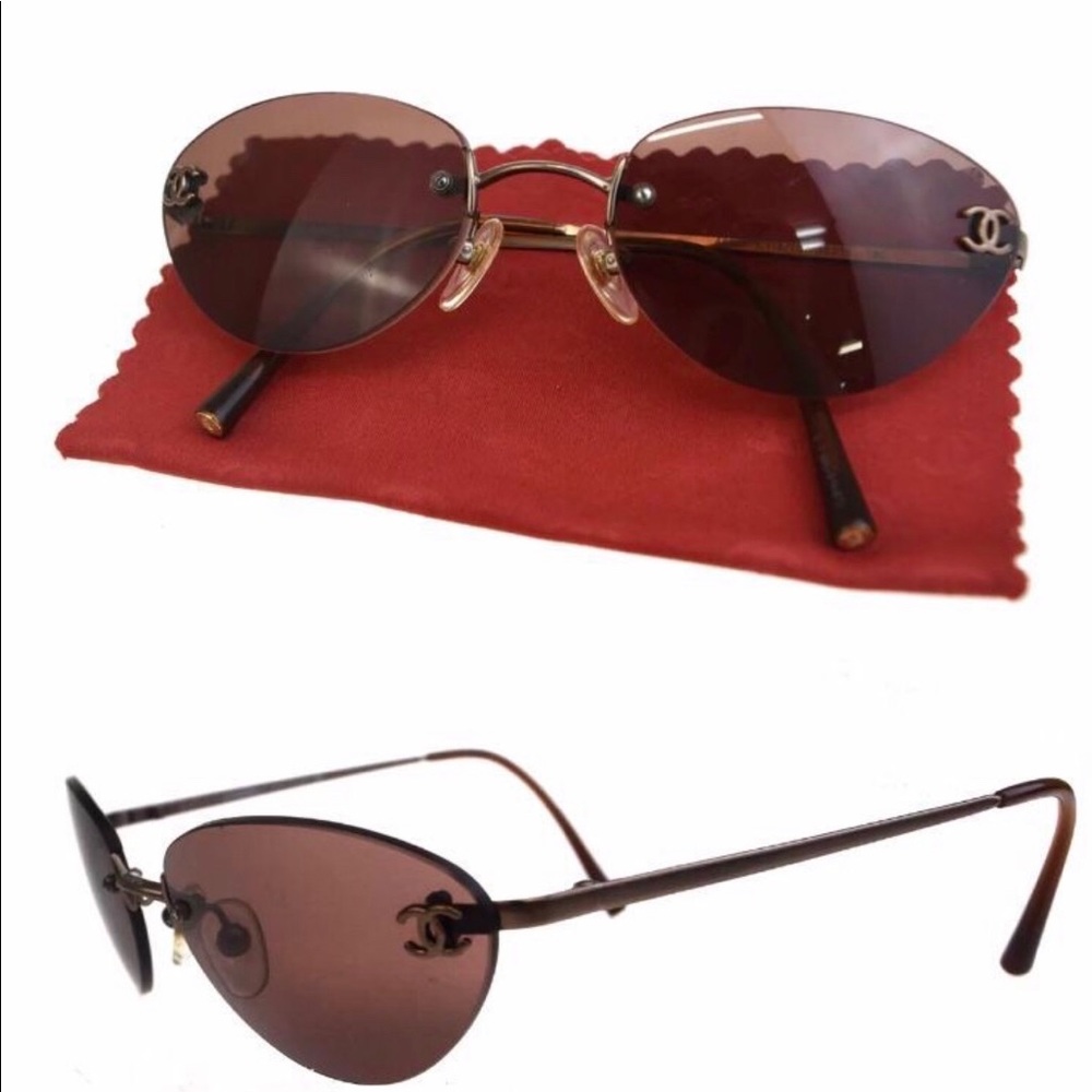 [RARE] CHANEL vintage CC tinted frame sunglasses